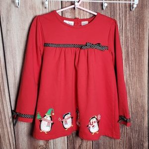 (097) Girls: 5 b.t.c kids Christmas Top- D1